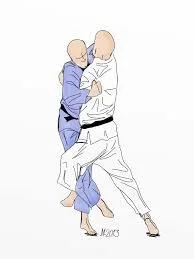Illustrated sequence of Ko-soto-gake, the minor outer hook.